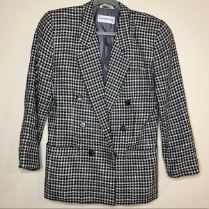 Liz Claiborne Black & Cream Double Breasted Blazer size 6